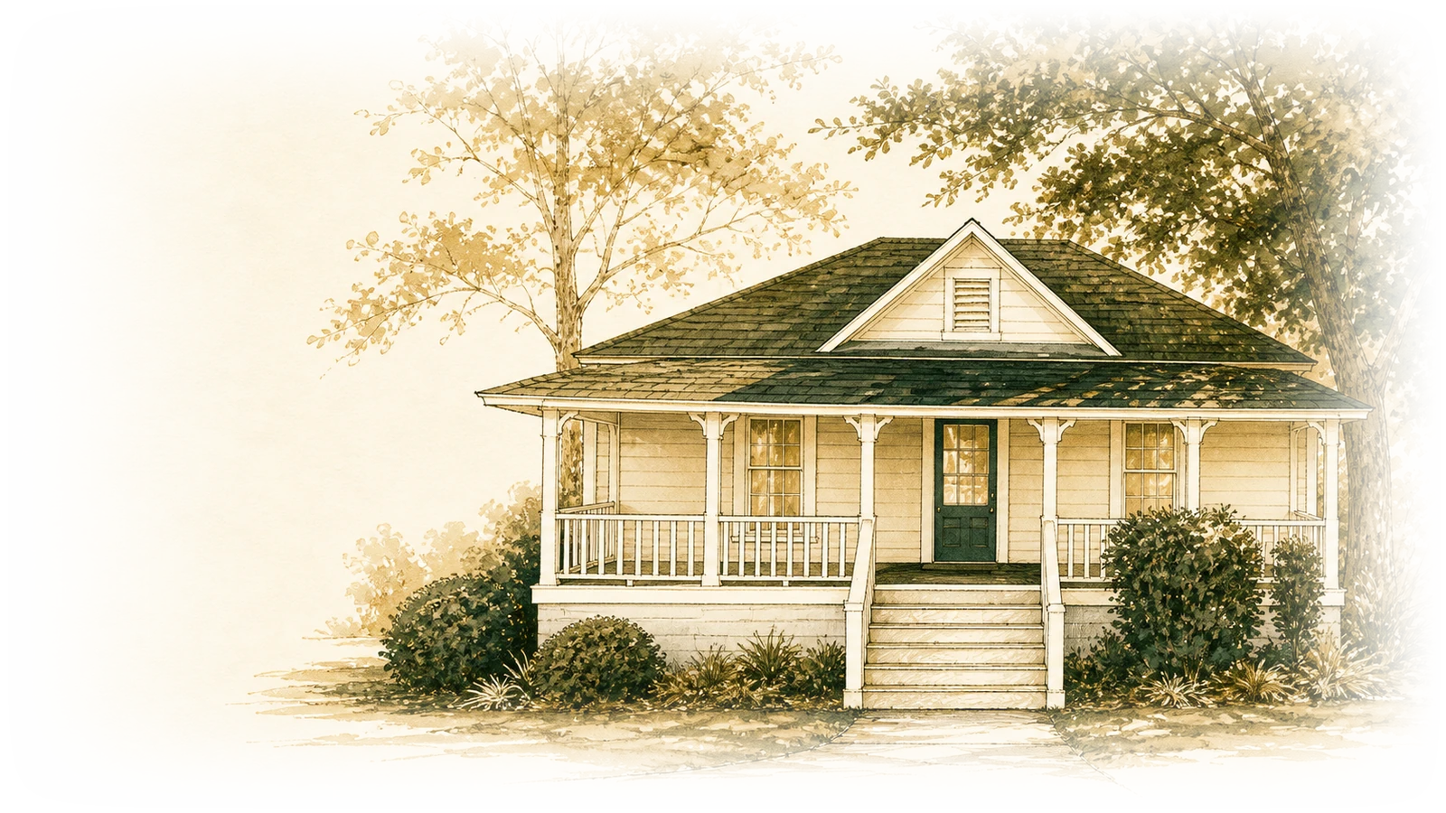 Architectural sketch of the Charles B. Parker CPA office in Alachua